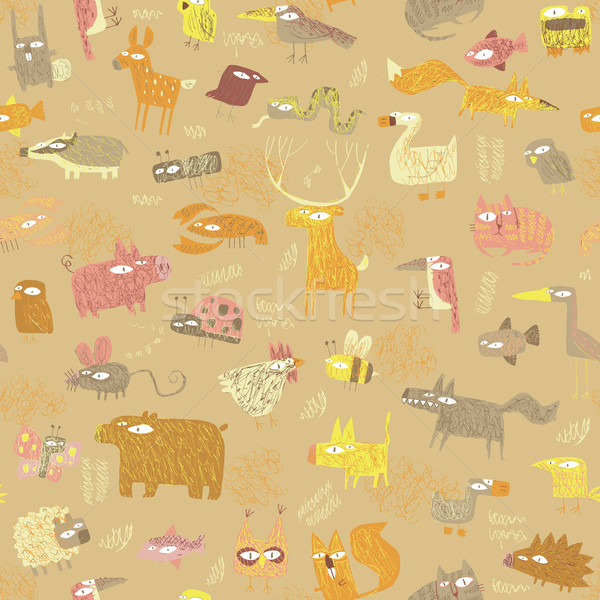 襤褸 動物 顏色 手工繪製 插圖 商業照片 © VOOK