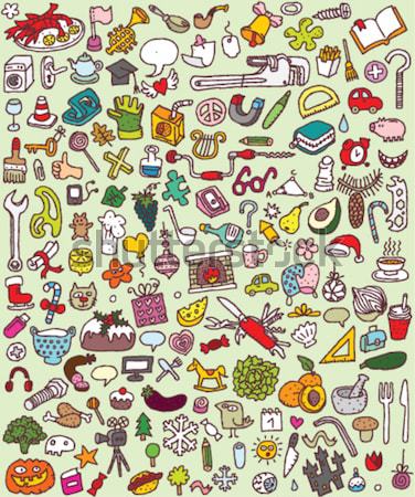 Technological Everyday Objects seamless pattern in colors Stock photo © VOOK