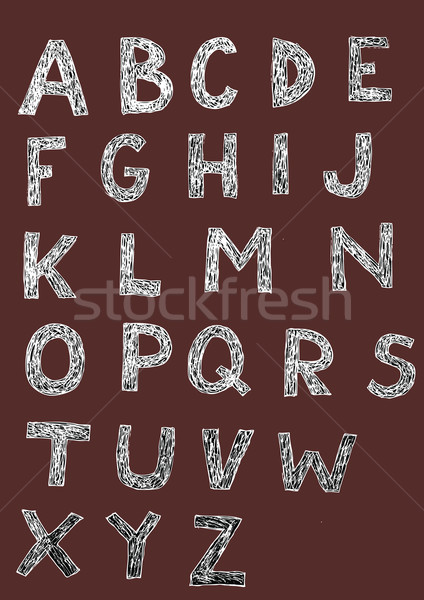 Woodcut Font Set Stock photo © VOOK