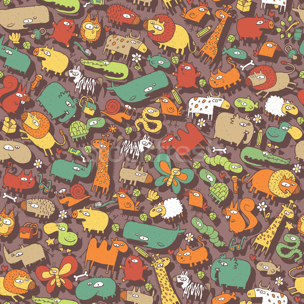 Animals and Objects Seamless Pattern Stock photo © VOOK