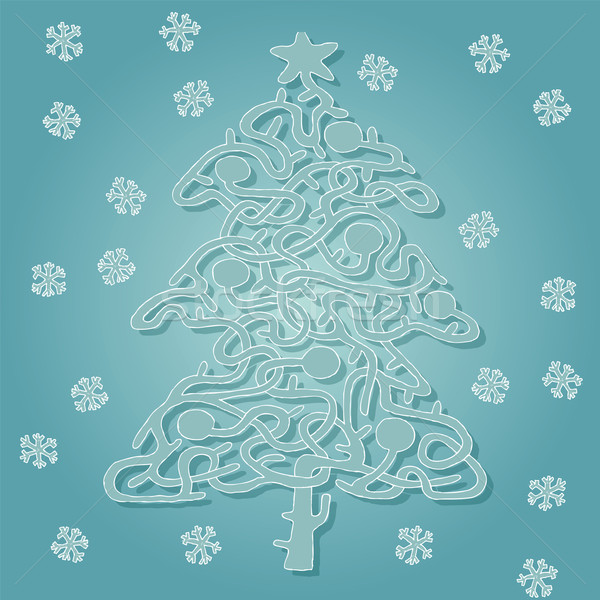 Christmas Tree Shape Maze Game Stock photo © VOOK