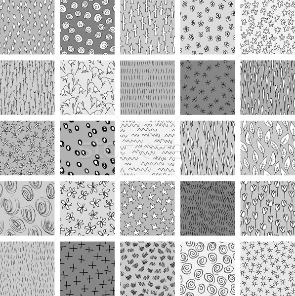 Ayarlamak 25 farklı tekrarlayan siyah beyaz Stok fotoğraf © VOOK