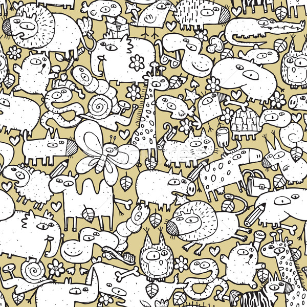 Animaux objets collage doodle dessins [[stock_photo]] © VOOK