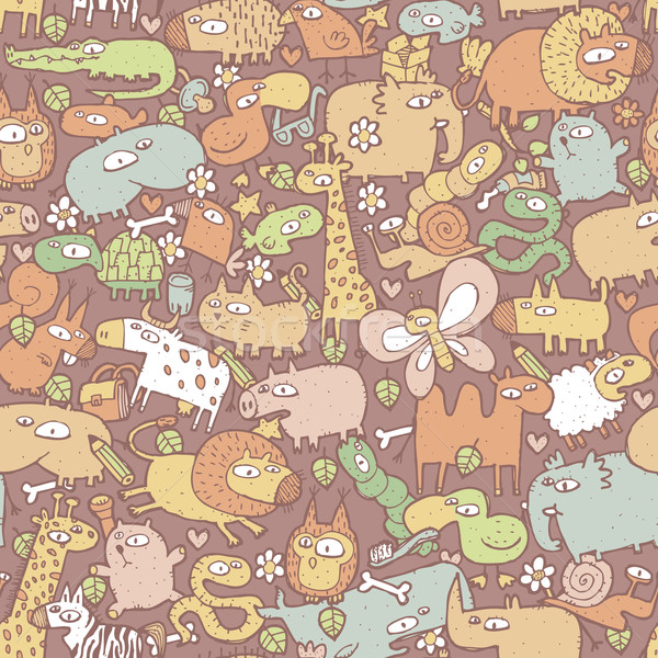 Animaux objets collage doodle dessins [[stock_photo]] © VOOK