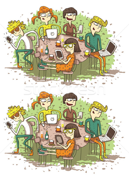 Web amis différences jeu tâche trouver [[stock_photo]] © VOOK
