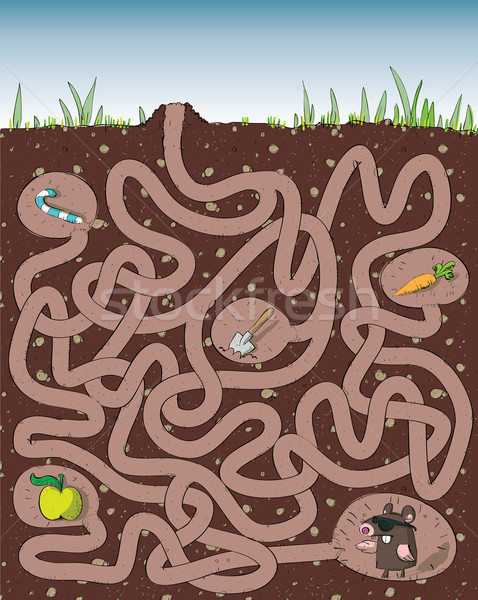Mole and Molehill Maze Game Stock photo © VOOK