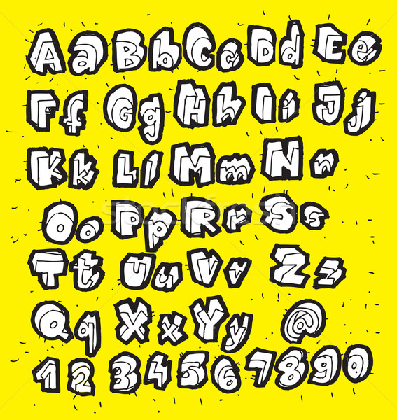 White Trendy Hand Drawn Fonts Stock photo © VOOK