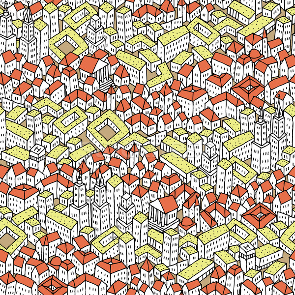 Doodle stad repetitieve textuur Stockfoto © VOOK
