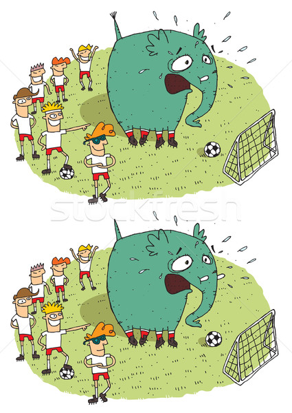Soccer Elephant Differences Visual Game Stock photo © VOOK