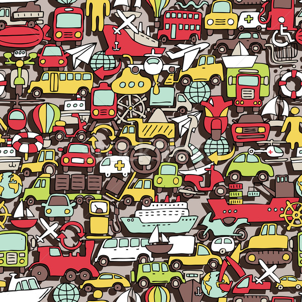 Stock photo: Transportation seamless pattern