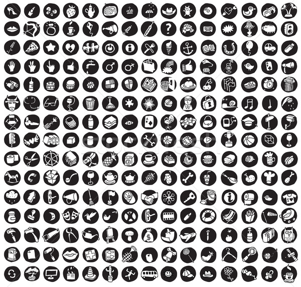 Sammlung Symbole Anlass schwarz einzelne Illustrationen Stock foto © VOOK