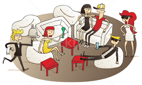 年輕人 要人 休息室 插圖 手工繪製 商業照片 © VOOK