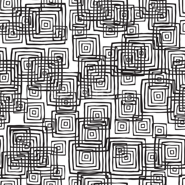 Rectangulaire blanc noir dessinés à la main encre illustration [[stock_photo]] © VOOK