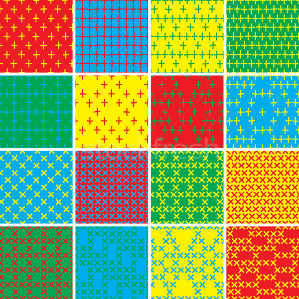 Basic Doodle Seamless Pattern Set No.5 in colors  Stock photo © VOOK