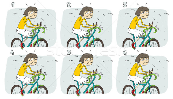Combinar jogo bicicleta tarefa encontrar dois Foto stock © VOOK