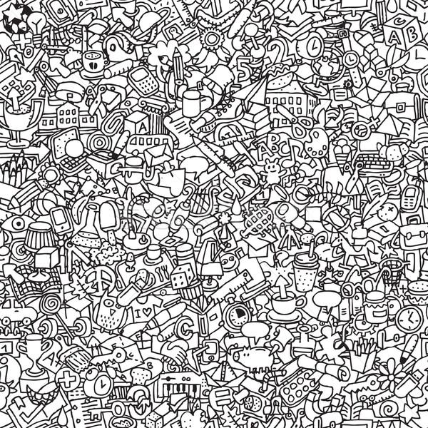 [[stock_photo]]: école · blanc · noir · mini · doodle · dessins