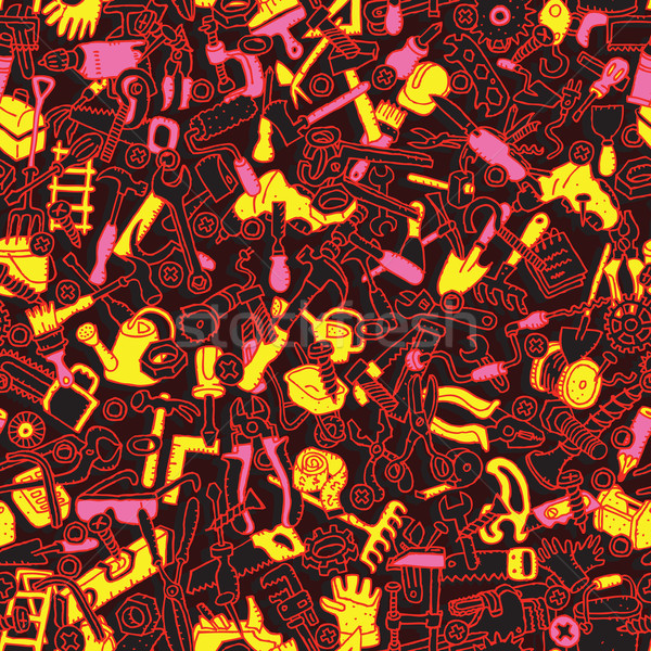 Outils mini doodle dessins icônes [[stock_photo]] © VOOK