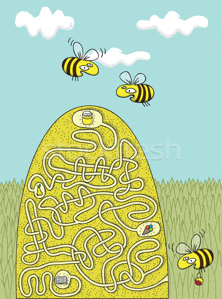 Honey Bees Maze Game Stock photo © VOOK