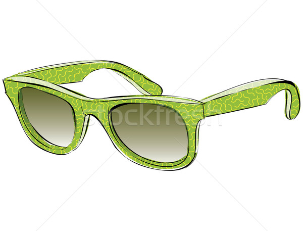 Retro óculos de sol padrão rabisco isolado branco Foto stock © VOOK