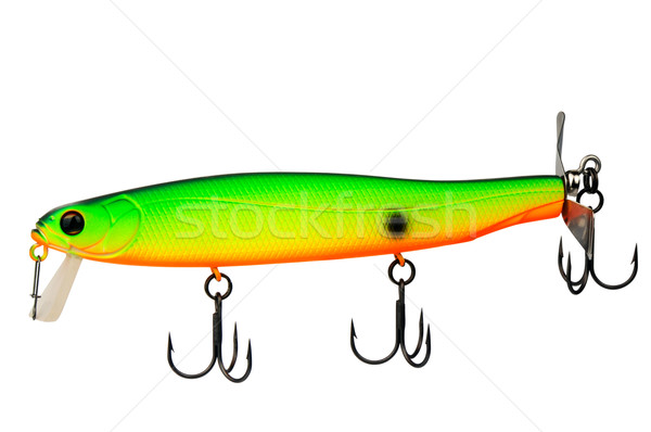 Balık tutma yem beyaz renk üç yalıtılmış Stok fotoğraf © vtls