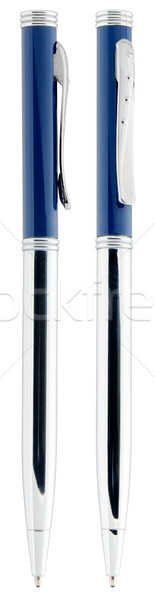 Zwei Metall Stift blau Silber isoliert Stock foto © vtls