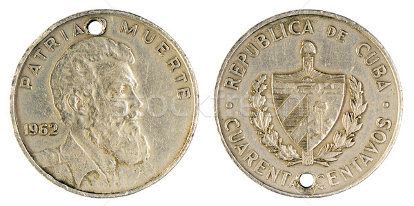 キューバの コイン 年 孤立した 白 ストックフォト © vtls