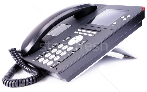 辦公室 ip 電話 液晶顯示 集 白 商業照片 © vtls