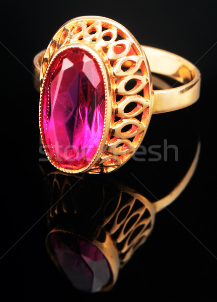 Golden ring with pink gem Stock photo © vtls