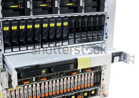 Serwera odizolowany rack front widoku biały Zdjęcia stock © vtls
