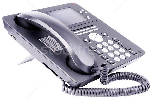 辦公室 ip 電話 集 液晶顯示 孤立 商業照片 © vtls