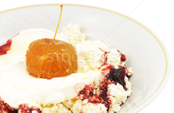 Marmelade Apfel Schüssel Kirsche isoliert Stock foto © vtls