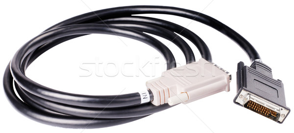 Danych kabel biały czarny dwa odizolowany Zdjęcia stock © vtls