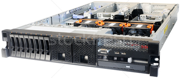 Serwera biały rack górę okładka izometryczny Zdjęcia stock © vtls
