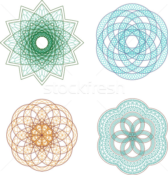 Vector set of guilloche rosette Stock photo © vtorous
