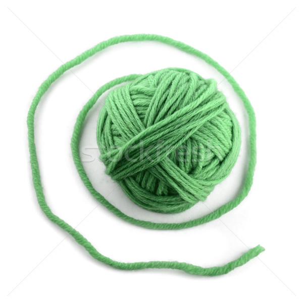 Zielone wątku piłka odizolowany biały tekstury Zdjęcia stock © vtorous