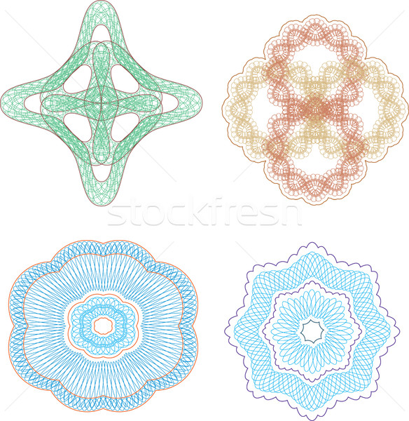 Vector set of guilloche rosette Stock photo © vtorous