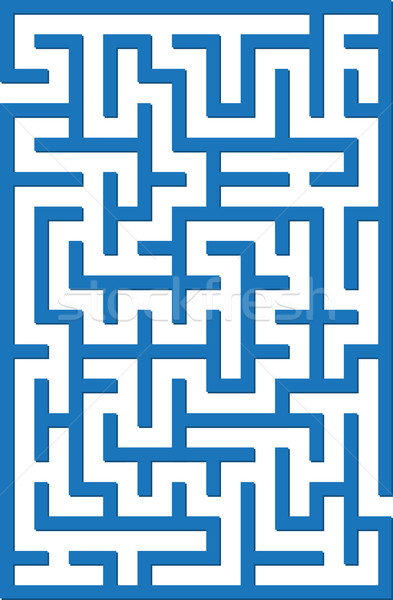 Blauw labyrint bouw puzzel Zoek spel Stockfoto © vtorous