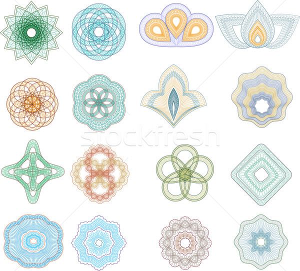 Vector set of guilloche rosette Stock photo © vtorous