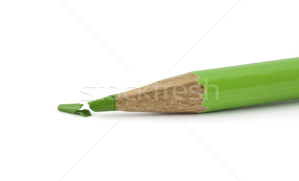 Vert crayon brisé isolé blanche fond [[stock_photo]] © vtorous