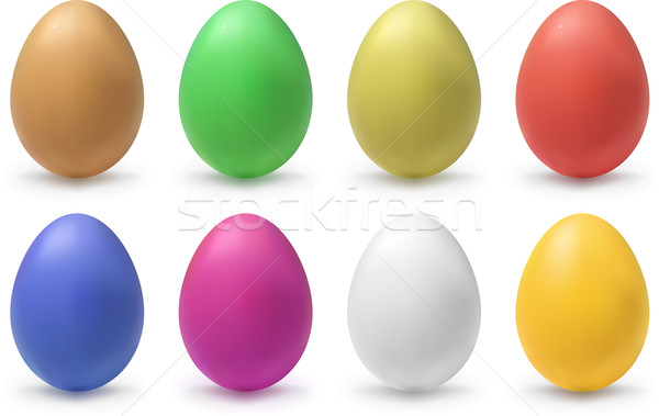 Color huevos primavera huevo fondo verde Foto stock © vtorous