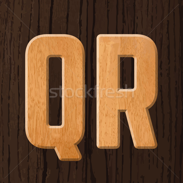 Hout brieven meetkundig doopvont houtstructuur teken Stockfoto © vtorous