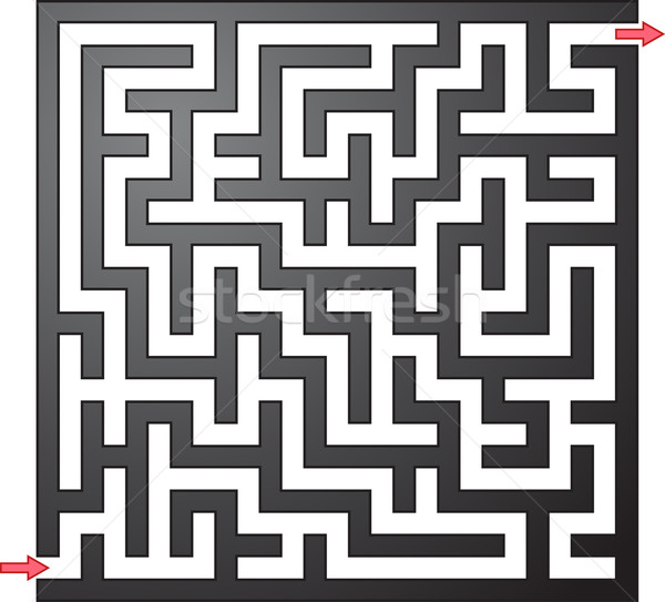 Grau Labyrinth Design Kunst Muster Suche Stock foto © vtorous