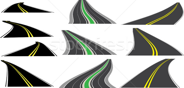 Vetor perspectiva estradas estrada fundo rodovia Foto stock © vtorous