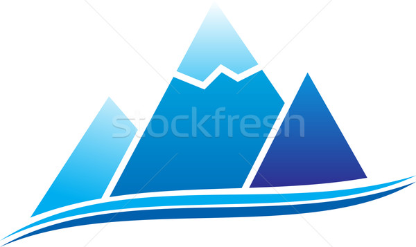 Dağ ikon buz soyut arka plan kış Stok fotoğraf © vtorous
