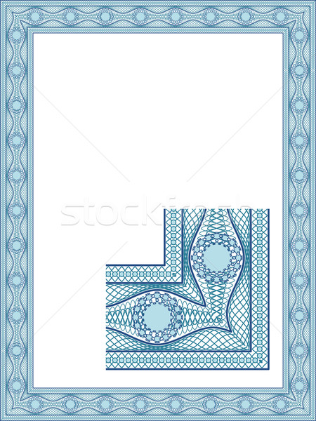 Classic guilloche border for diploma or certificate Stock photo © vtorous