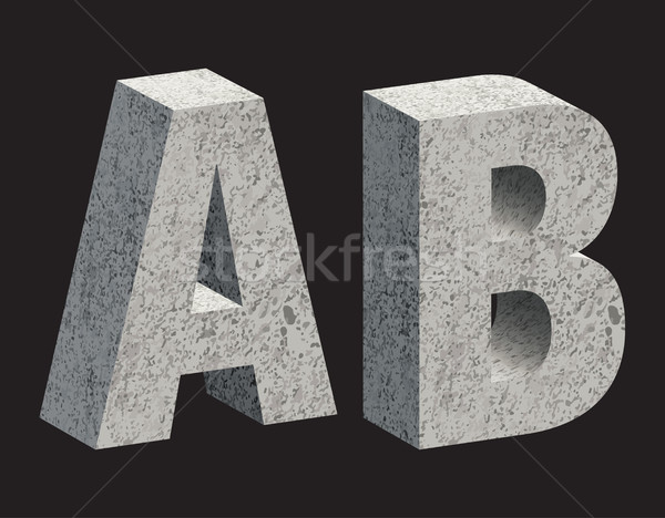 Stockfoto: Beton · brieven · 3D · macht · marmer · graan