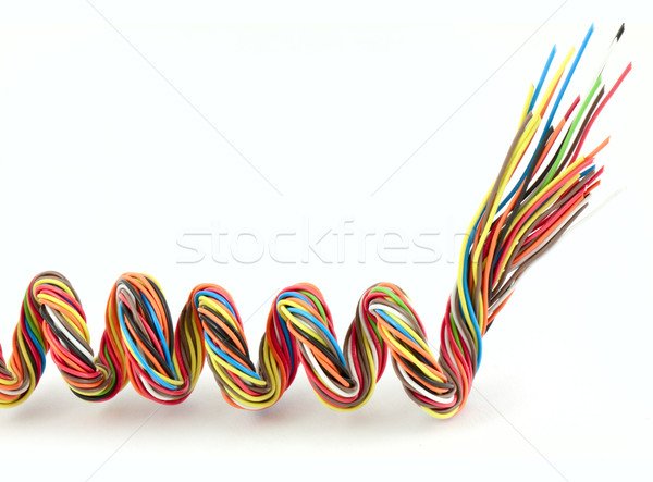 Draad spiraal geïsoleerd witte telefoon groep Stockfoto © vtorous