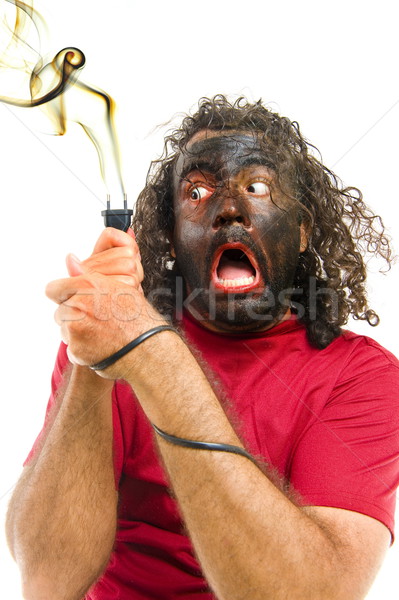 şok korkutucu adam çığlık atan çığlık kablo Stok fotoğraf © vtupinamba