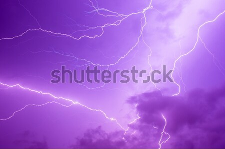 Blitz Donner Sturm Macht Himmel abstrakten Stock foto © vtupinamba