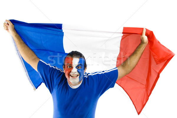 Francia rajongó boldog fehér sport futball Stock fotó © vtupinamba